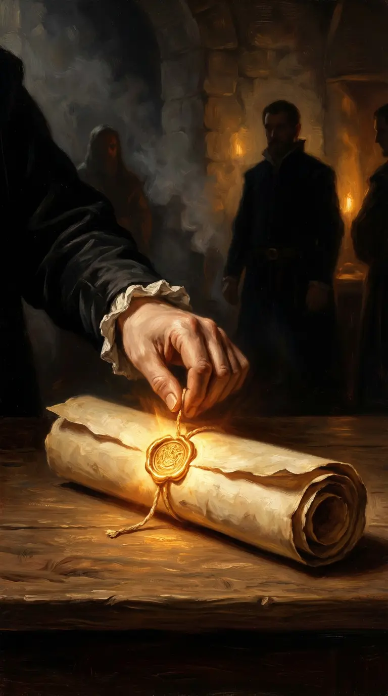 Sealed scroll with wax seal